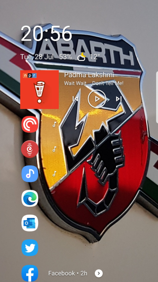 Niagara Launcher Media App playing