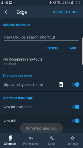 Niagara Launcher Edge App Custom Shortcut Editor