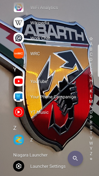 Niagara Launcher Swipe to Search