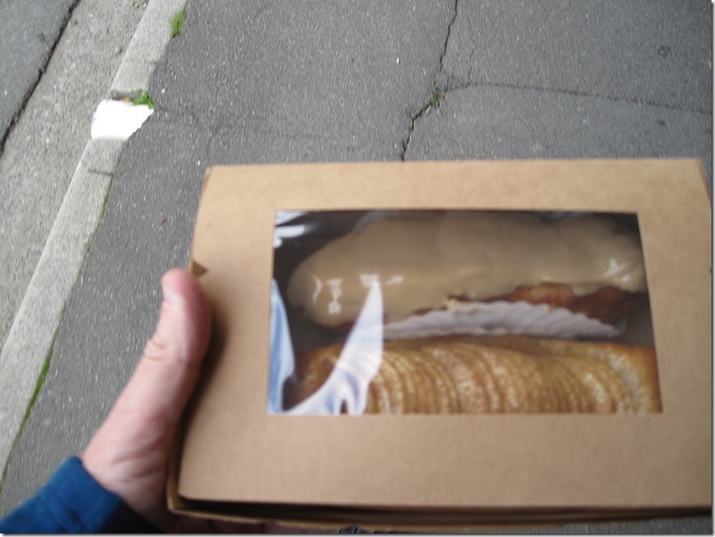 nice coffee éclair, kept the apple slice pastry for later! nice coffee éclair, kept the apple slice pastry for later!