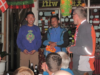 Tashi & Sujan, Tibetan farewell dinner, Zhangmu