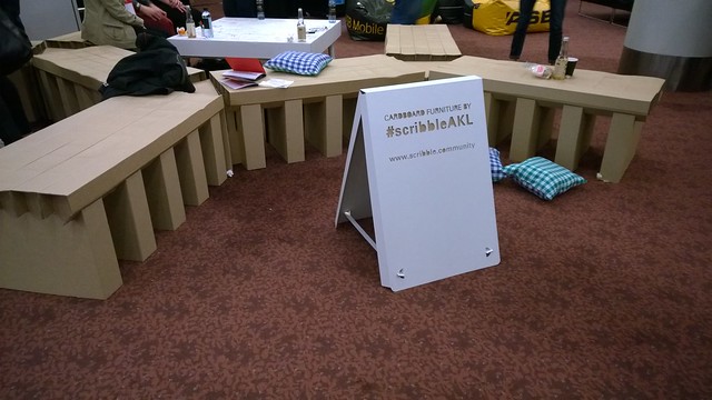Scribble provided composite wood furniture (made of card)