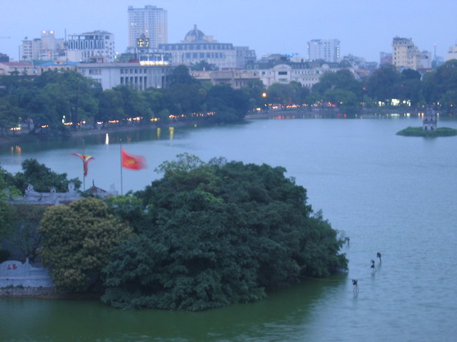 Across the lake