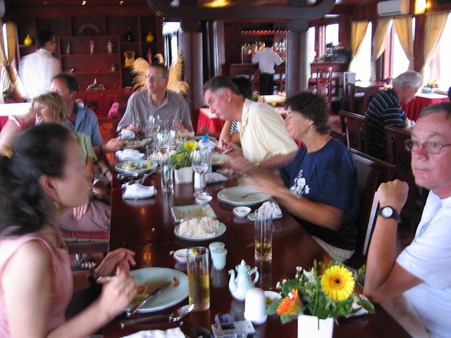 Dining on the boat