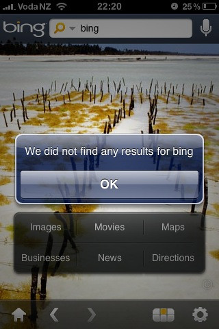 Bing for iPhone fail?