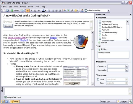 BlogJet with Office Adaptive UI setting