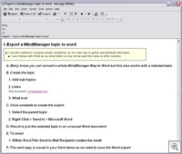 Export a MindManager topic to word Email