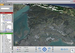 The red dot is the model loaded into Google Earth