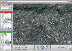 As you zoom the geometry shows (Marked with a red ellipse)