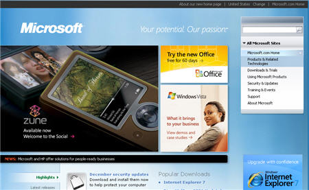 MicrosoftWeb2006Home