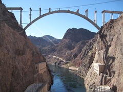 View of bridge from inside Hoover Dam