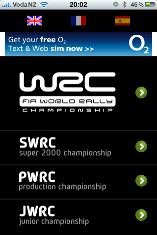 Yay, the WRC app appeared in the Nz App Store!