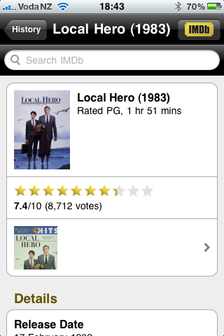 IMDB iPhone App is cool!