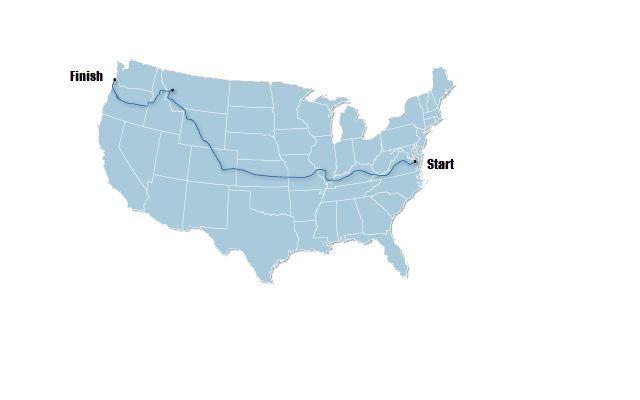 Transamercia Trip Map
