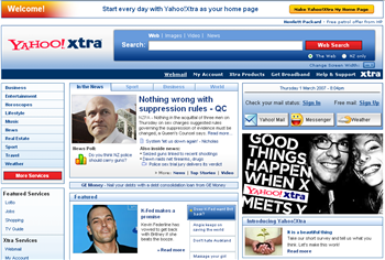YahooXtra! Homepage